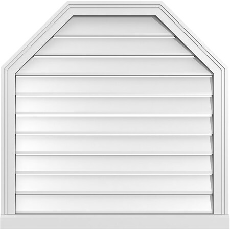 Ekena Millwork Octagonal Top Surface Mount PVC Gable Vent w/ 2"W x 2"P Brickmould Sill Frame, 32"W x 32"H GVPOT32X3203SF